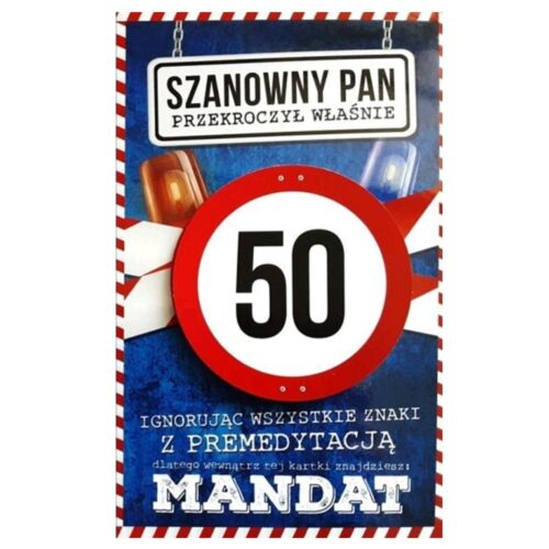 Kartka urodzinowa - 50 Mandat Pan