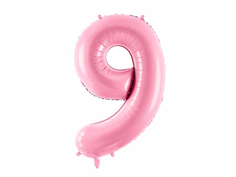 Balon bez helu: Cyfra 9 – 86cm, różowa Balony bez helu Szalony.pl - Sklep imprezowy