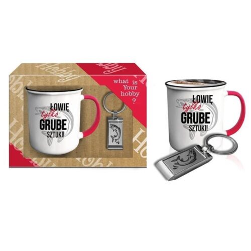 Kubek hobby - Łowię grube sztuki, z brelokiem