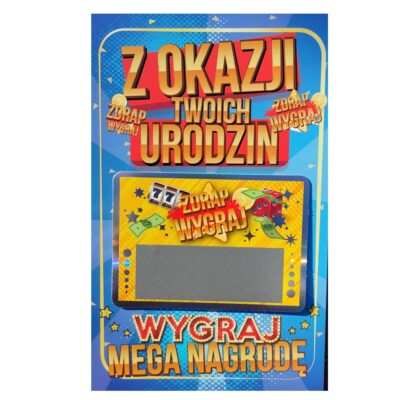 Kartka urodzinowa – Zdrapka niebieska, uniwersalna Kartki okolicznościowe Szalony.pl - Sklep imprezowy 4