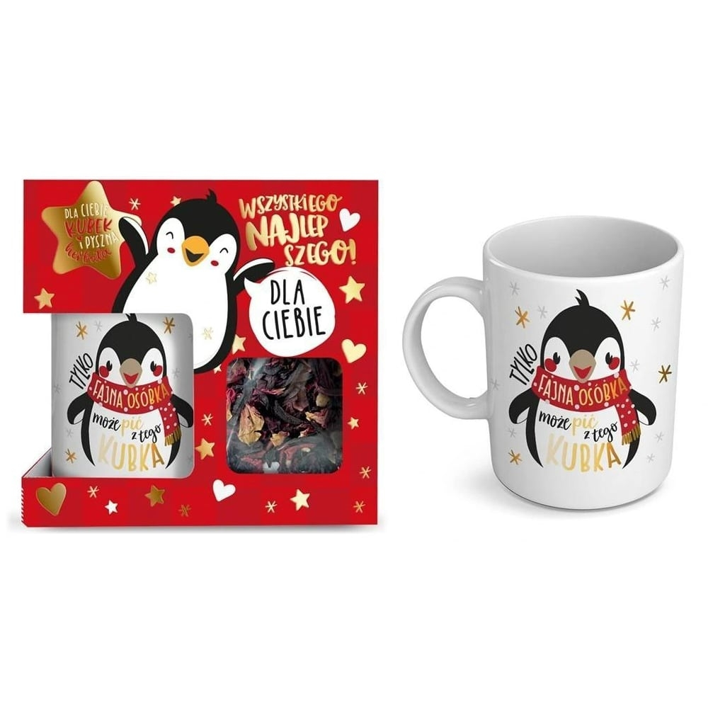 Kubek i herbata świąteczna – Pingwin Boże Narodzenie Sprawdź naszą ofertę. Sklep imprezowy Szalony.pl. 2