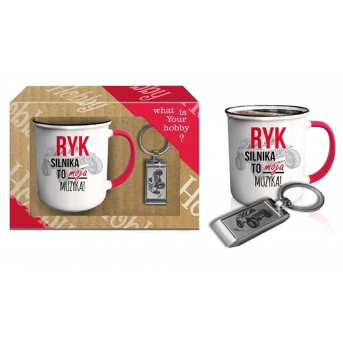 Kubek hobby - Ryk silnika, z brelokiem
