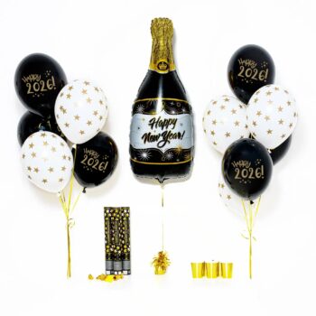 Bukiet balonowy: Medium Black Bottle 2026, napełniony helem – Gotowe propozycje (zestawy) – Szalony.pl