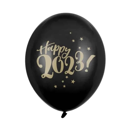Balon z helem: Happy 2023!, Pastel Black, 30 cm Sylwester - Balony z helem Sprawdź naszą ofertę. Sklep imprezowy Szalony.pl.