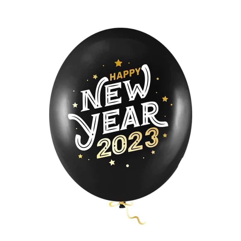Balon z helem: Happy New Year 2023, Pastel Black, 30 cm Sylwester - Balony z helem Sprawdź naszą ofertę. Sklep imprezowy Szalony.pl. 4
