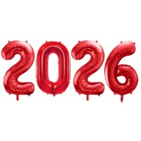 Balony z helem: Zestaw Cyfr “2026” – czerwone, 86 cm – Balony z helem (Trójmiasto) – Szalony.pl