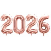 Balony z helem: Zestaw Cyfr “2026” – różowo-złote, 86 cm – Balony z helem (Trójmiasto) – Szalony.pl
