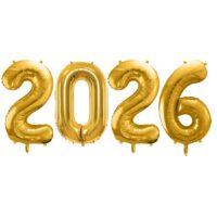 Balony z helem: Zestaw Cyfr “2026” – złote, 86 cm – Balony z helem (Trójmiasto) – Szalony.pl