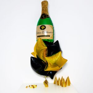 Bukiet balonowy: Small Green Champagne 2022, napełniony helem Szalony.pl
