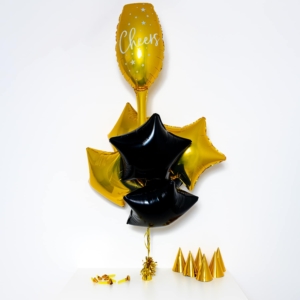 Bukiet balonowy: Small Gold Glass 2022, napełniony helem Szalony.pl