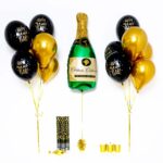 Bukiet balonowy: Green Happy New Year Champagne, napełniony helem – Bukiety balonowe (darmowa dostawa) – Szalony.pl