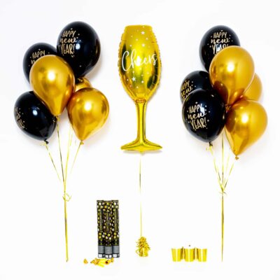 Bukiet balonowy: Gold Glass 2024, napełniony helem Bukiety balonów z helem Szalony.pl - Sklep imprezowy