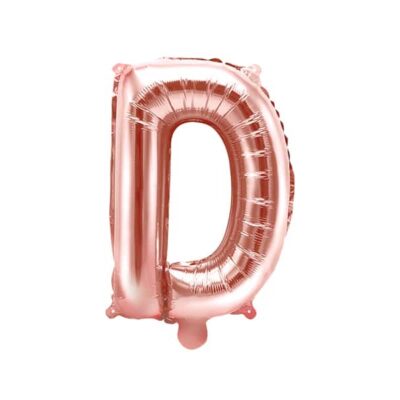 Balon na powietrze: litera “D”, złoto-różowe, 35 cm Balony litery - 35 cm Szalony.pl - Sklep imprezowy