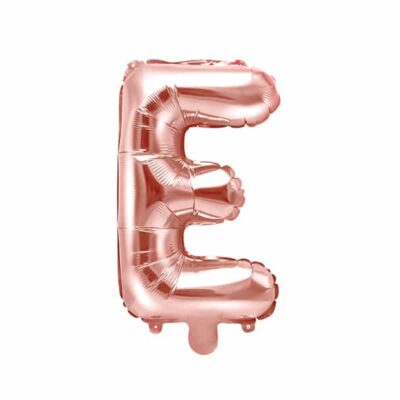 Balon na powietrze: litera “E”, złoto-różowe, 35 cm Balony litery - 35 cm Szalony.pl - Sklep imprezowy