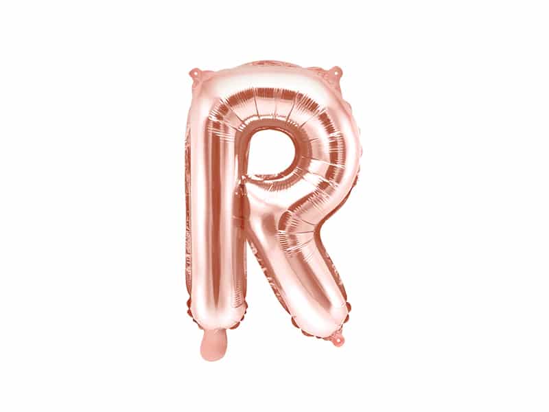 Balon na powietrze: litera “R”, złoto-różowe, 35 cm Balony litery - 35 cm Sprawdź naszą ofertę. Sklep imprezowy Szalony.pl. 4