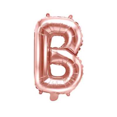 Balon na powietrze: litera “B”, złoto-różowe, 35 cm Balony litery - 35 cm Szalony.pl - Sklep imprezowy