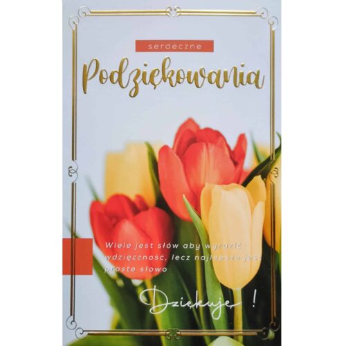 Kartka - Podziękowania, tulipany