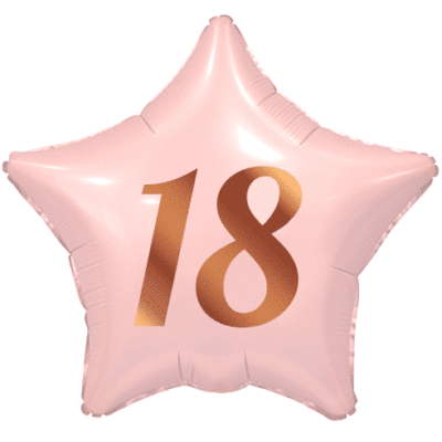 Balon bez helu: 18 lat, Gwiazdka, różowa, 19″ Balony bez helu Szalony.pl - Sklep imprezowy