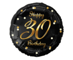 Balon bez helu: 30, okrągły, czarny, 18″ – Prezent na 30 urodziny – Szalony.pl