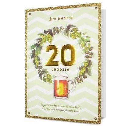 Kartka urodzinowa – 20 lat, piwo Kartki na 20 Sprawdź naszą ofertę. Sklep imprezowy Szalony.pl. 2