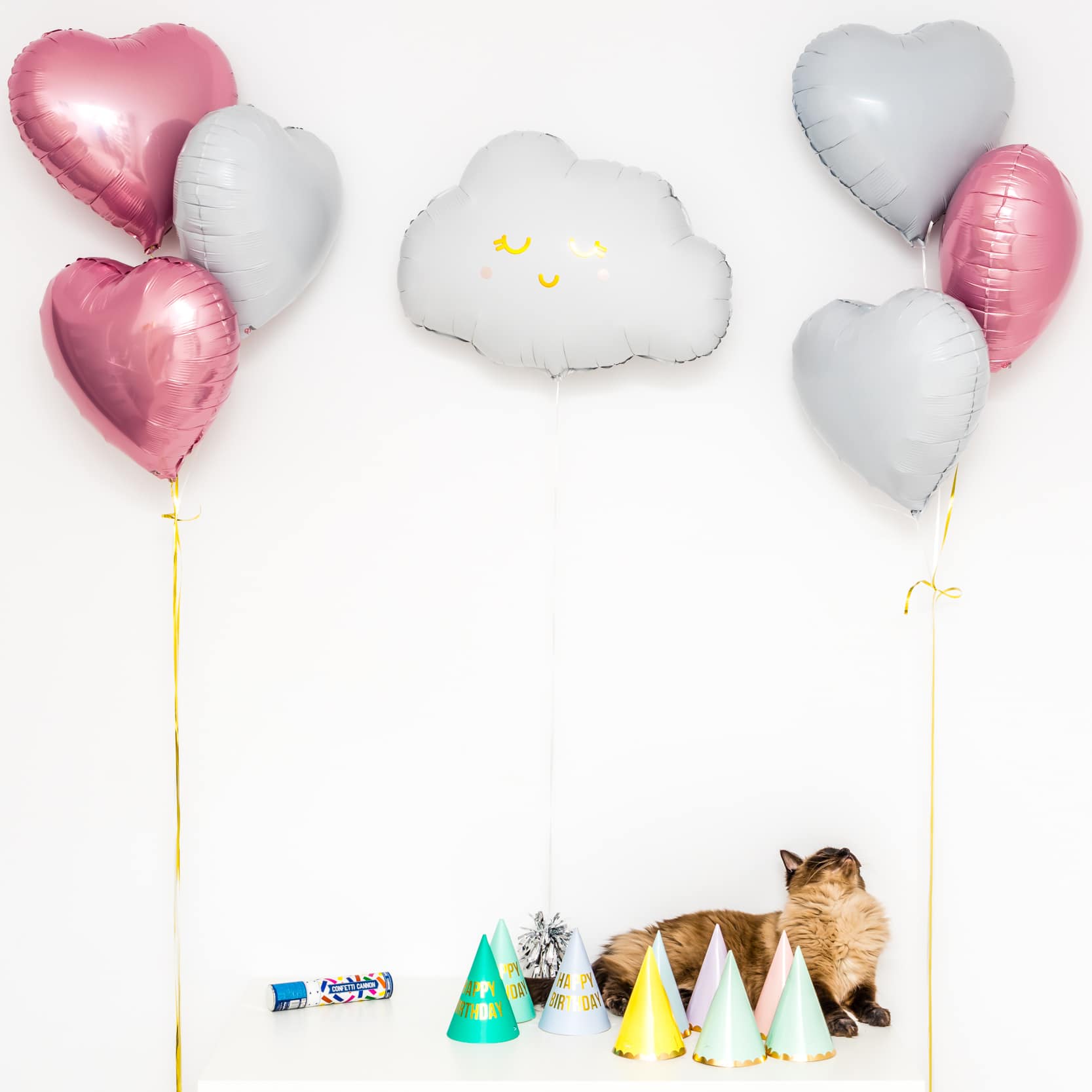 Bukiet balonowy: PINK CLOUD, napełniony helem Balony na Narodziny Szalony.pl - Sklep imprezowy