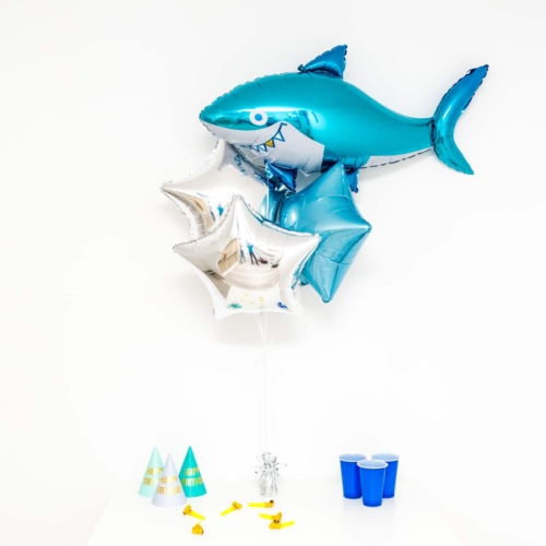 Bukiet balonowy: SHARK&STARS, napełniony helem Balony dla Dziecka Sprawdź naszą ofertę. Sklep imprezowy Szalony.pl.