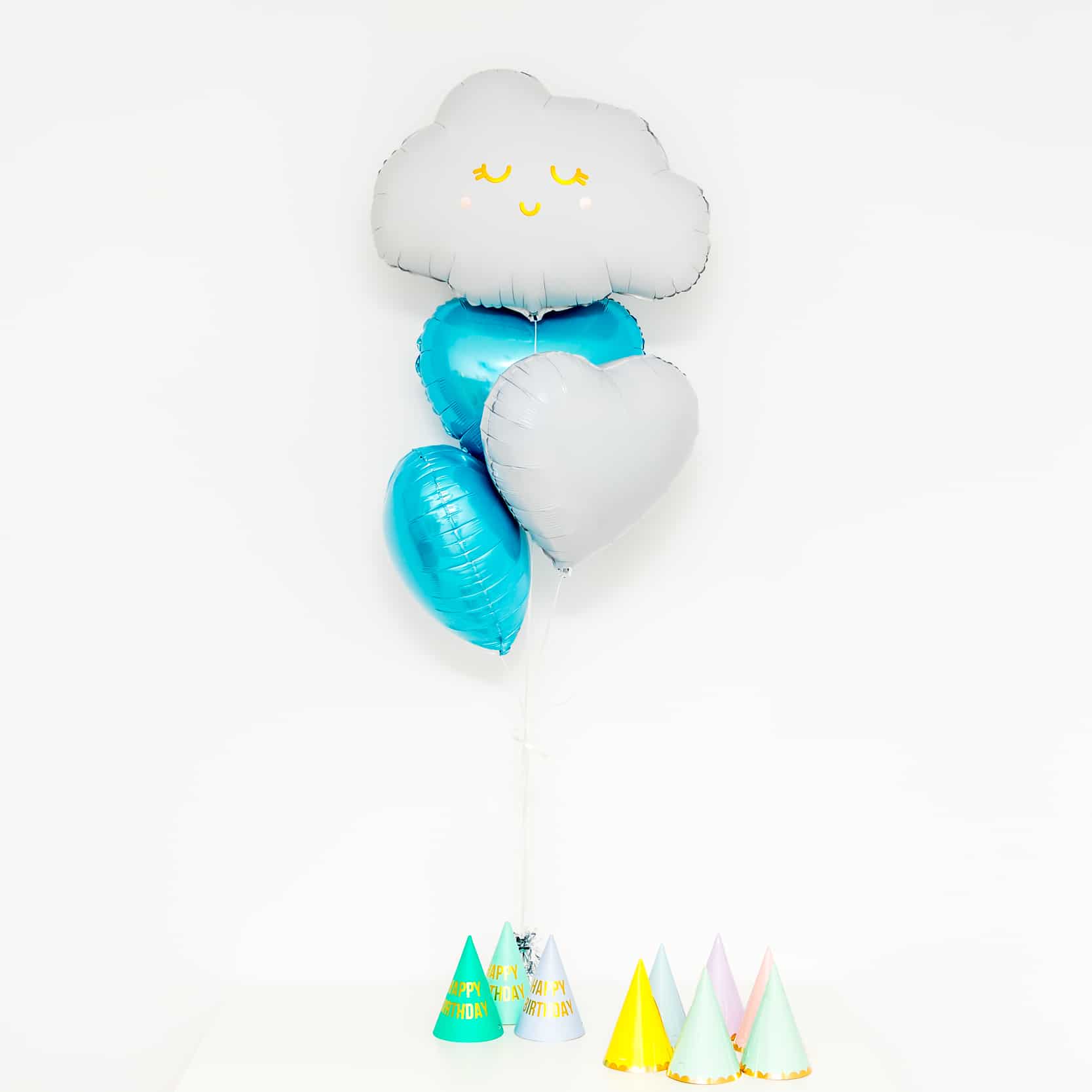 Bukiet balonowy: BLUE CLOUD, napełniony helem Balony na Narodziny Szalony.pl - Sklep imprezowy