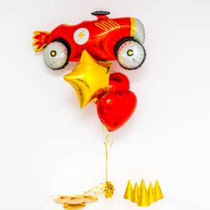 Bukiet balonowy: RED CAR, napełniony helem Szalony.pl