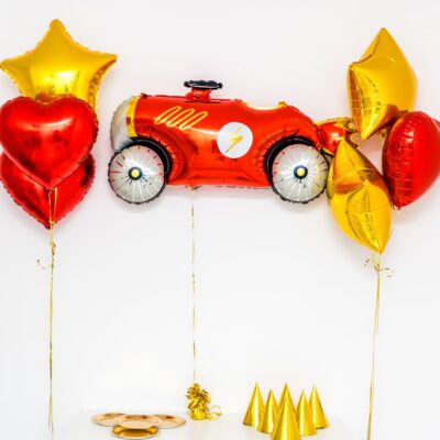 Bukiet balonowy: FAST CAR, napełniony helem Balony z helem Szalony.pl - Sklep imprezowy