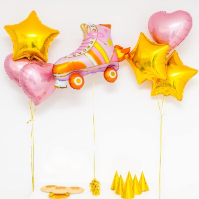 Bukiet balonowy: PINK ROLLER SKATE, napełniony helem Balony dla Dziecka Szalony.pl - Sklep imprezowy
