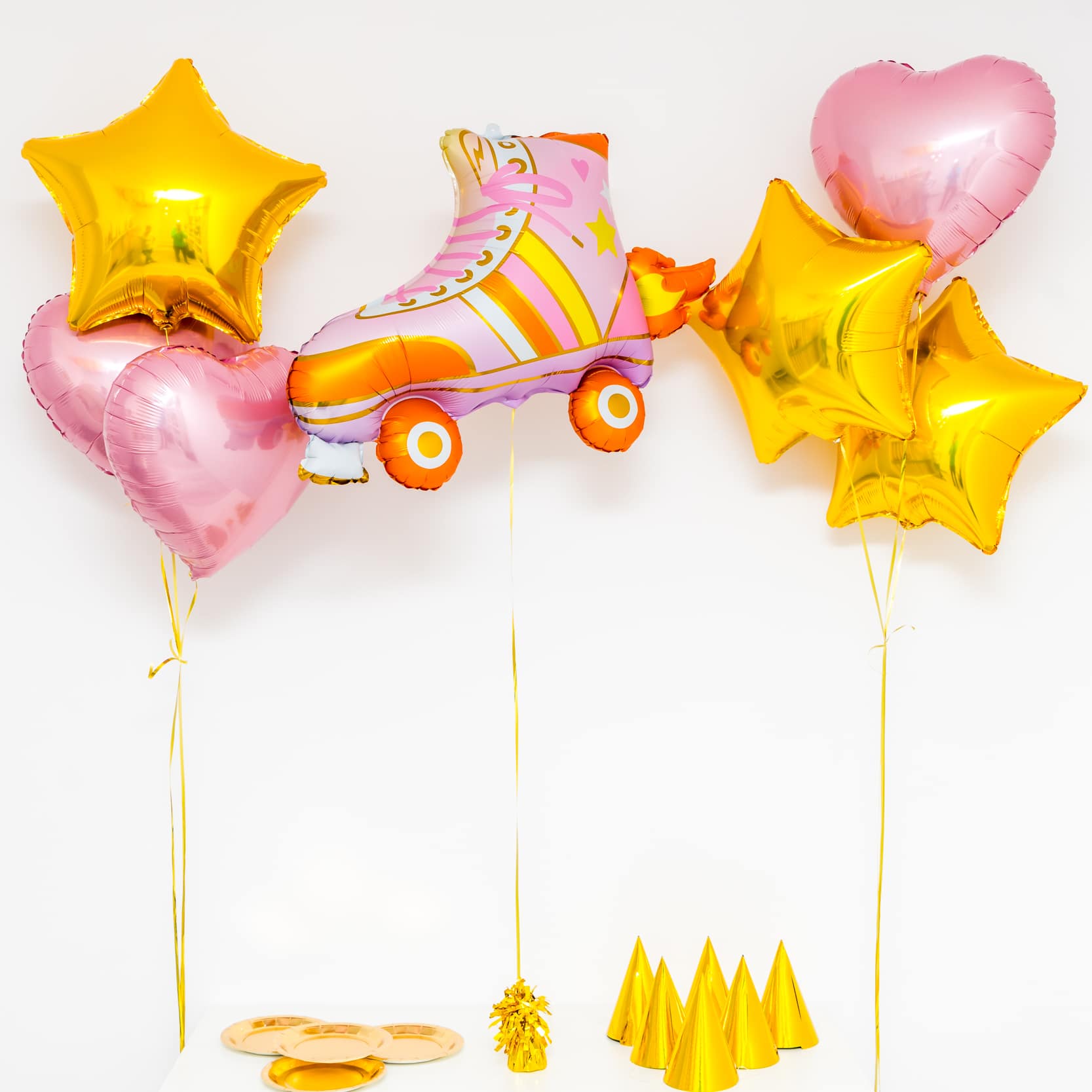 Bukiet balonowy: PINK ROLLER SKATE, napełniony helem Balony z helem Szalony.pl - Sklep imprezowy