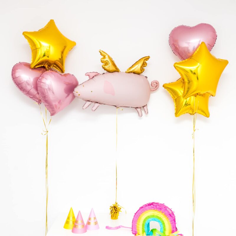 Bukiet balonowy: FLYING PIGGY, napełniony helem Balony dla Dziecka Szalony.pl - Sklep imprezowy 2