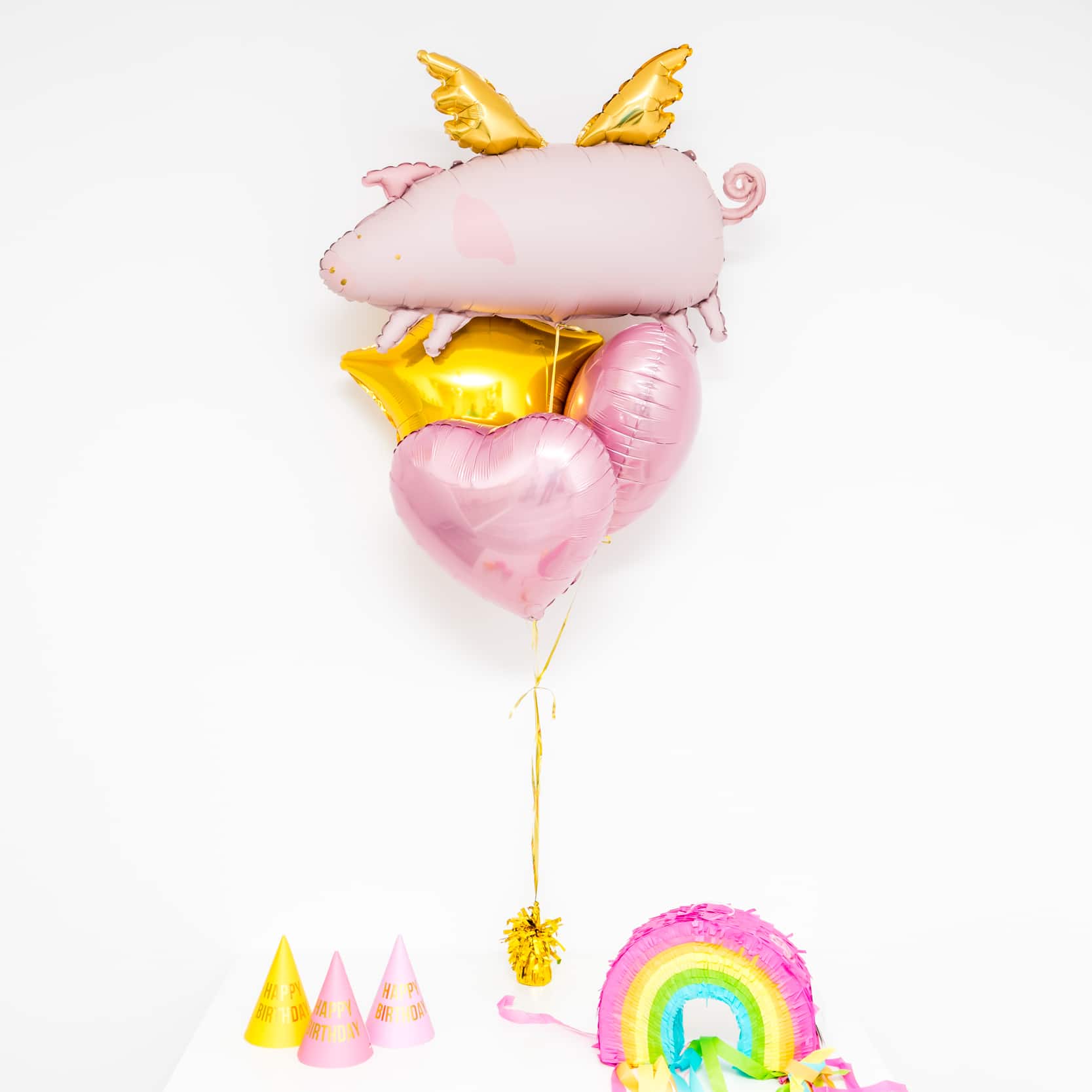 Bukiet balonowy: CUTE PIGGY, napełniony helem Balony z helem Szalony.pl - Sklep imprezowy