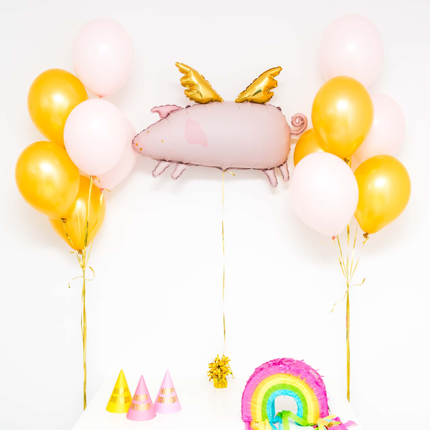 Bukiet balonowy: MAGIC PIGGY, napełniony helem Balony z helem Szalony.pl - Sklep imprezowy