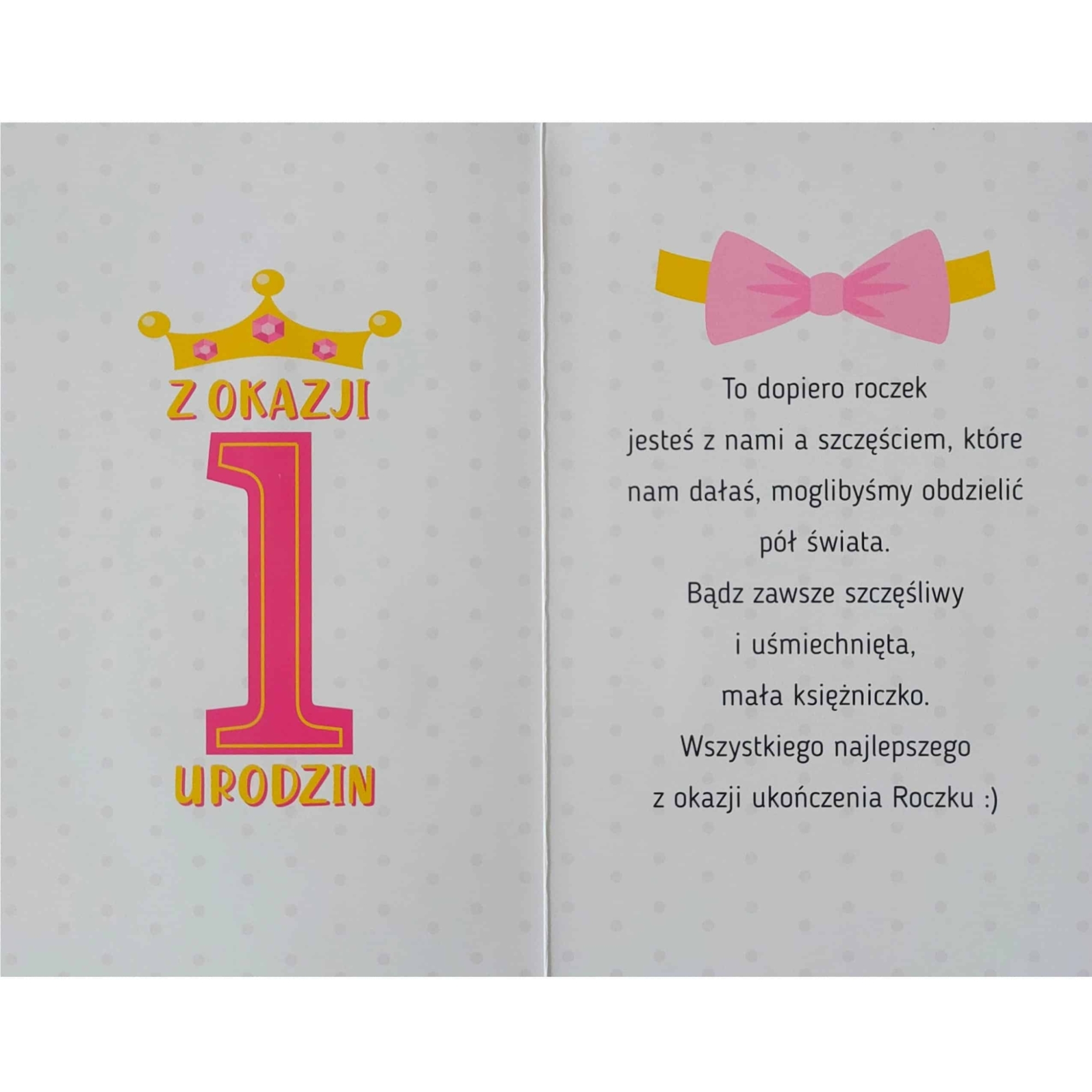 Kartka urodzinowa – 1 naszej małej księżniczki Kartki na roczek Szalony.pl - Sklep imprezowy 3