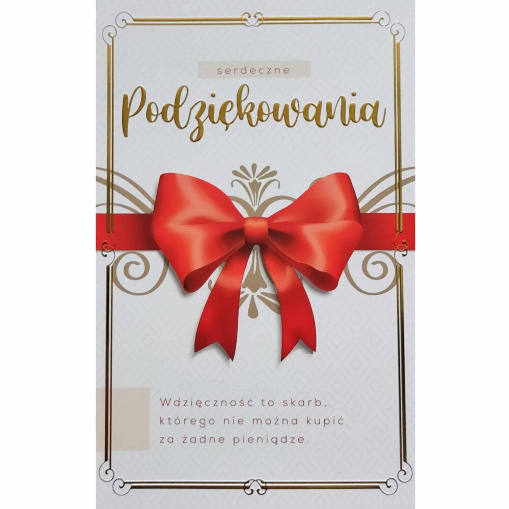 Kartka - Podziękowania, kokarda