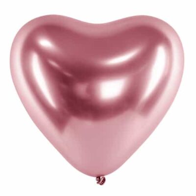 Balon z helem: Serduszko różowo-złote, glossy, 30 cm Balony na Dzień Kobiet Szalony.pl - Sklep imprezowy