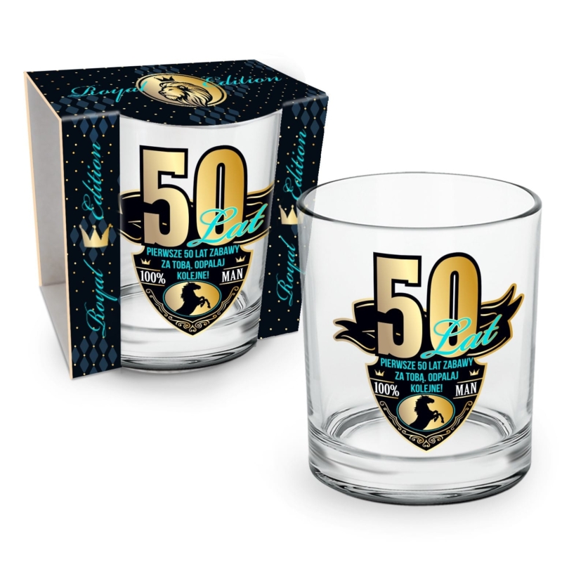 Szklanka do whisky – 50 lat man, 270ml Prezent na 50 urodziny Szalony.pl - Sklep imprezowy 2