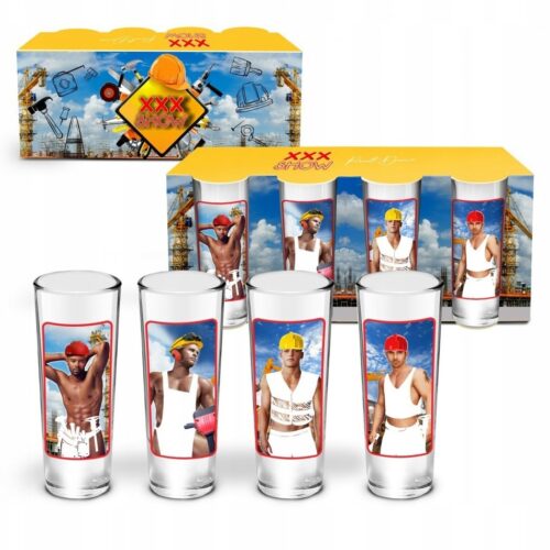 Kieliszki - Mężczyźny, budowa - XXX, 4 szt, 65 ml