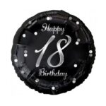 Balon bez helu: 18, okrągły, czarno-srebrne, 18″ – Balony bez helu – Szalony.pl