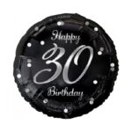 Balon bez helu: 30 Koło, czarno-srebrne, 18″ – Balony bez helu – Szalony.pl