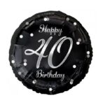 Balon bez helu: 40 Koło, czarno-srebrne, 18″ – Balony bez helu – Szalony.pl