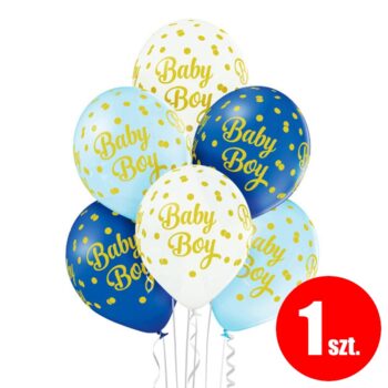 Balon z helem: Baby Boy, 30 cm, mix, (1 szt.) – Baby shower – Szalony.pl
