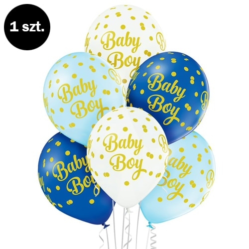 Balon z helem: Baby Boy, 30 cm (1 szt.) Balony na Narodziny Sprawdź naszą ofertę. Sklep imprezowy Szalony.pl.