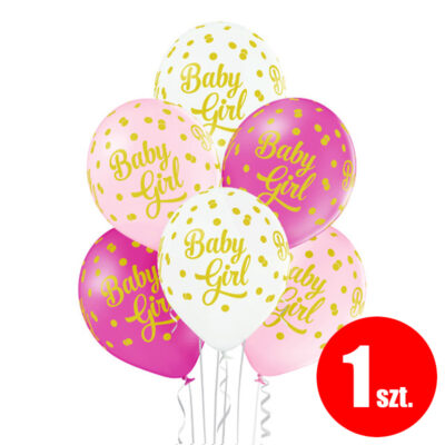 Balon z helem: Baby Girl, 30 cm, mix, (1 szt.) – Balony z helem (Trójmiasto) – Szalony.pl
