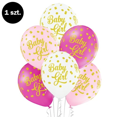 Balon z helem: Baby Girl, 30 cm (1 szt.) Balony na Narodziny Sprawdź naszą ofertę. Sklep imprezowy Szalony.pl.