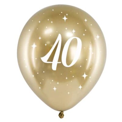Balon z helem: 40, glossy, 30 cm Balony na 40 urodziny Szalony.pl - Sklep imprezowy