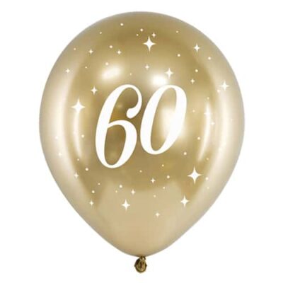 Balon z helem: 60, glossy, 30 cm Balony na 60 urodziny Szalony.pl - Sklep imprezowy