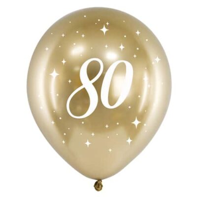 Balon z helem: 80, glossy, 30 cm Balony na 80 urodziny Szalony.pl - Sklep imprezowy
