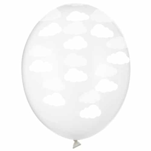 Balon z helem: Chmurki, przeźroczysty, 30 cm Szalony.pl